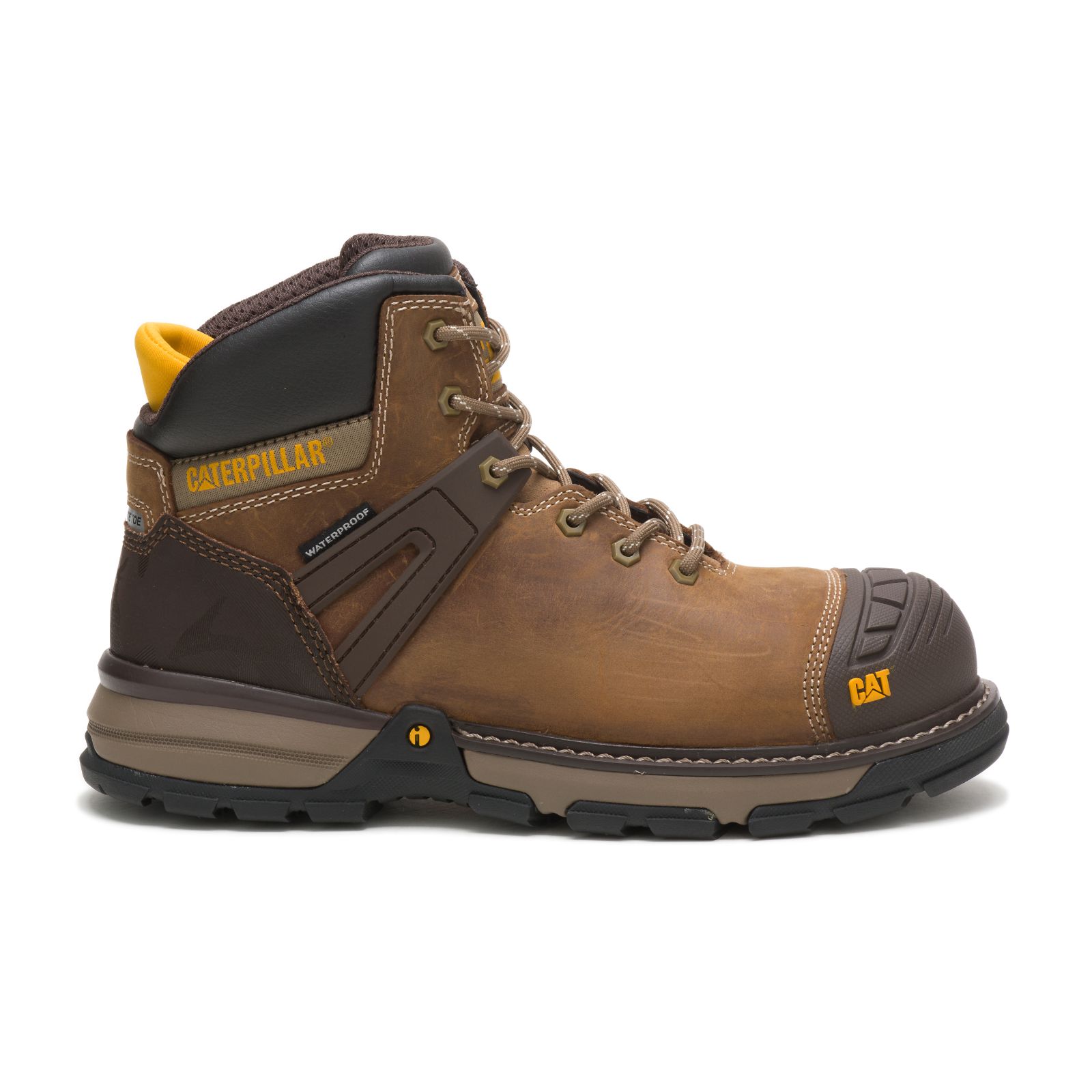 Caterpillar Boots South Africa - Cat Men's Excavator Superlite Waterproof Nano Toe Work Boots Brown/Black MB4705126